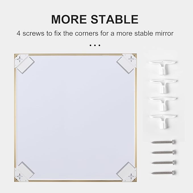 24x32 Inch Gold Bathroom Mirror - Copper-Free Mirror, Aluminum Alloy Frame Vanity Rectangle Wall Mounted Modern Mirror for Bedroom/Living Room/Porch Horizontal or Vertical