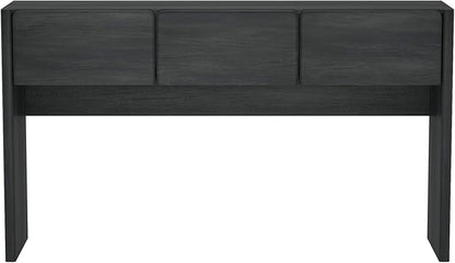 Manhattan Comfort Linda Modern Console Table with 3 Storage Drawers – 60" Narrow Entryway Stand for Living Room, Hallway, or Dining Room – Wood Grain Accent Furniture, Charcoal Grey