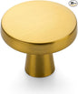 Ravinte 30Pack Drawer Pulls 1-1/4 Inch Kitchen Cabinet Knobs Solid Brushed Brass Round Dresser Drawer Knobs Gold Dresser Knobs Drawer Knobs Simple Cabinet Hardware for Cupboard Drawer Pulls