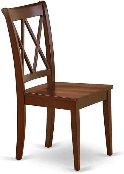 East West Furniture DOCL5-MAH-W 5 Piece Modern Dining Table Set Includes a Rectangle Wooden Table with Butterfly Leaf and 4 Kitchen Dining Chairs, 42x78 Inch, Mahogany