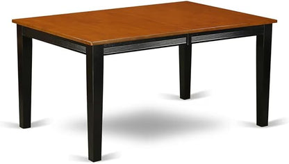 East West Furniture QUKE5-BCH-W 5 Piece Kitchen Table Set for 4 Includes a Rectangle Dining Room Table with Butterfly Leaf and 4 Dining Chairs, 40x78 Inch, Black & Cherry