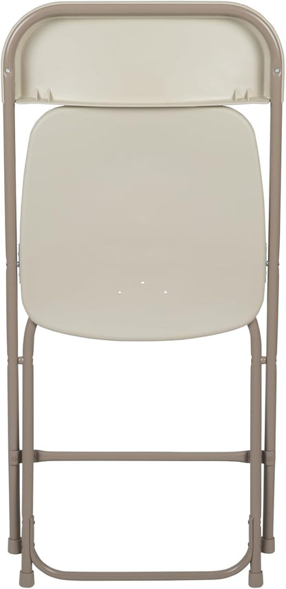 Flash Furniture Hercules Series Plastic Folding Chair - Beige - 6 Pack 650LB Weight Capacity Comfortable Event Chair-Lightweight Folding Chair