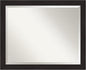 Amanti Art Brown Wall Mirror 26x32 Furniture Espresso Narrow Rectangle Bathroom Mirror for Wall Decor Living Room, Large Casual Frame, Hangs Horizonally and Vertically, Bathroom Decor, Beveled Edge