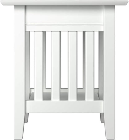 AFI, Mission End Table with Charging Station, White