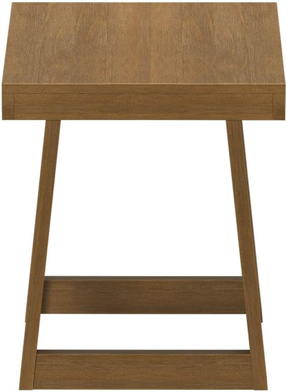 Plank+Beam Classic Square Side Table, Slim Side Table for Living Room, Narrow Nightstand for Small Spaces, Wood End Table for Bedroom, Pecan Wirebrush