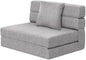 ANONER Folding Sleeper Chair Sofa Bed Lazy Couch with Pillow, Twin Size, Light Gray
