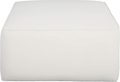 Christopher Knight Home Isa Velvet Ottoman Footstool, Square Pouf Poufee Footrest Ottoman Large Seat, Modern Side Table for Living Room Bedroom Home Decor, Cream, 30"