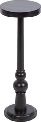 Kate and Laurel Wegner Traditional Wooden Round Drink Table, 8 x 23, Black, Elegant and Durable Pedestal Table for Use as Small Drink Table, Plant Stand, or Decorative Item Display