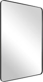 ANDY STAR Wall Mirror for Bathroom, Mirror for Wall with Black Metal Frame 22" X 30", Decorative Wall Mirrors for Living Room,Bedroom, Glass Panel Rounded Corner Hangs Horizontal Or Vertical