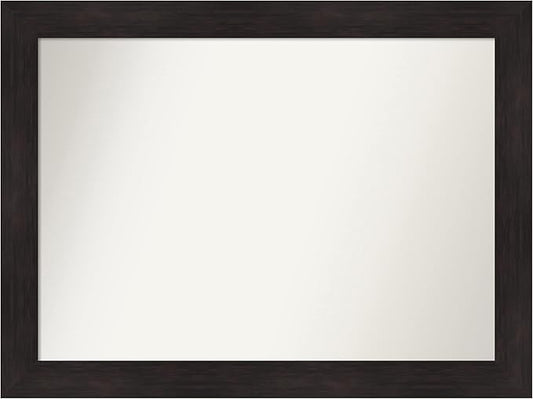 Amanti Art Silver Bathroom Mirror for Over Sink, 29x40 Florence Silver Rectangle Vanity Mirror, X-Large Casual Frame, Hangs Horizonally and Vertically, Bathroom Wall Decor, Non-Beveled Edge