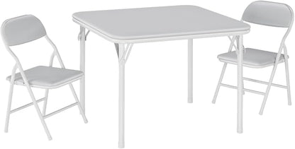 IDEALHOUSE 3 Piece Folding Kids Table and Chairs Set, Children Activity Table and Chairs Set for Dining Room,Daycare,Classrooms