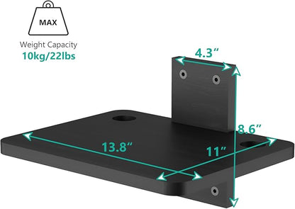 WALI Projector Wall Mount Shelf, Up to 22 lbs, Wooden Floating TV Stand DVD Stand Projector Stand Cable Box Stand Router Stand Game Stand Media Stand Living Room Stand Wall Mount (CS201NB), 1 Shelf