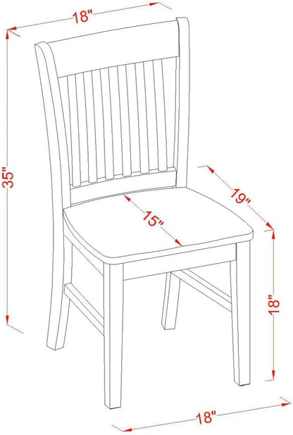 East West Furniture DONO7-LWH-W 7 Piece Dining Set Consist of a Rectangle Dining Room Table with Butterfly Leaf and 6 Wood Seat Chairs, 42x78 Inch, Linen White