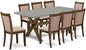 East West Furniture X797MZ716-9 9 Piece Kitchen Table Set Includes a Rectangle Dining Table with X-Legs and 8 Dark Khaki Linen Fabric Parson Dining Room Chairs, 40x72 Inch, Multi-Color