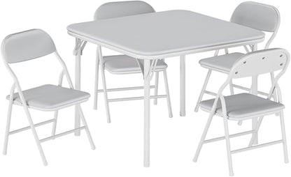 IDEALHOUSE 5 Piece Folding Kids Table and Chairs Set, Children Activity Table and Chairs Set for Dining Room,Daycare,Classrooms