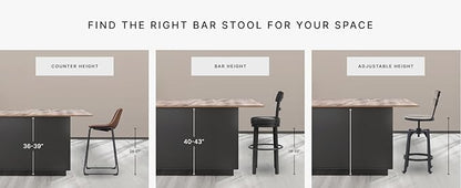 Signature Design by Ashley Caitbrook Rustic 24.63" Counter Height Upholstered Barstool, Set of 2, Gray