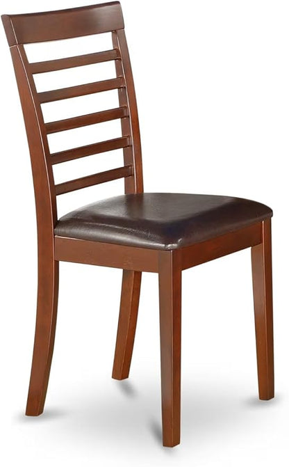 East West Furniture CAML7-MAH-LC 7 Piece Dining Room Table Set Consist of a Rectangle Wooden Table and 6 Faux Leather Kitchen Dining Chairs, 36x60 Inch, Mahogany