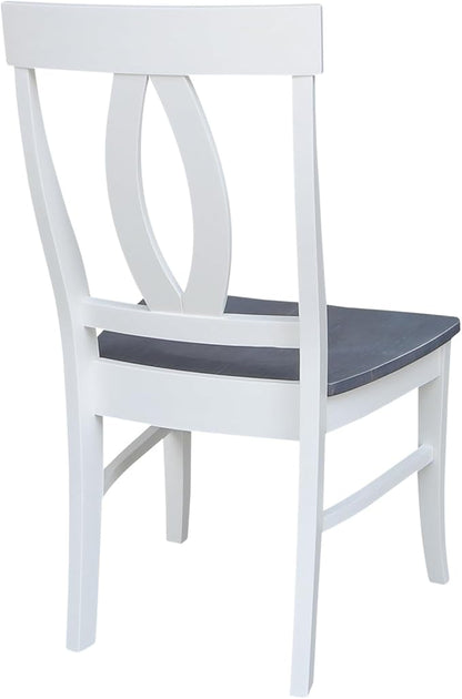 International Concepts Set of Two Cosmo Verona Chairs, White/Heather gray