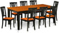 East West Furniture QUAV9-BCH-W 9 Piece Dining Table Set Includes a Rectangle Dining Room Table with Butterfly Leaf and 8 Wood Seat Chairs, 40x78 Inch, Black & Cherry
