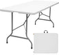 Folding Table 6ft Portable Heavy Duty Plastic Fold-in-Half Utility Foldable Table Plastic Dining Indoor Outdoor for Camping, Picnic and Party, White