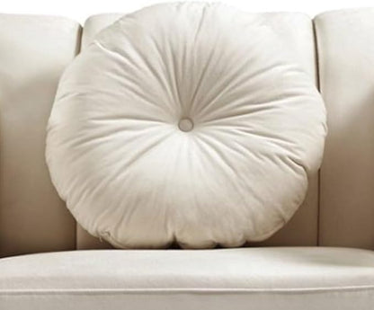Accent Chair, Single Couch Chair with Style Button Tufted, Scroll Arms and Nailhead for Living Room, Office, Apartment, White