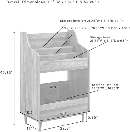 Crosley Furniture Liam Vinyl Record Storage Stand, Tiered Storage Shelves for Records, Walnut