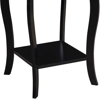 Convenience Concepts American Heritage Square End Table with Shelf, Black