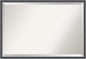 Amanti Art Black Bathroom Mirror for Over Sink, 26x38 Eva Black Silver Thin Rectangle Vanity Mirror, Large Modern Frame, Hangs Horizonally and Vertically, Bathroom Wall Decor, Beveled Edge