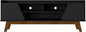 Manhattan Comfort Marcus Mid Century Modern 65 Inch TV Stand with Solid Wood Legs, Cable Management, 5 Shelves and Soft Close Doors, Entertainment Center and Media Console for Living Room, Black