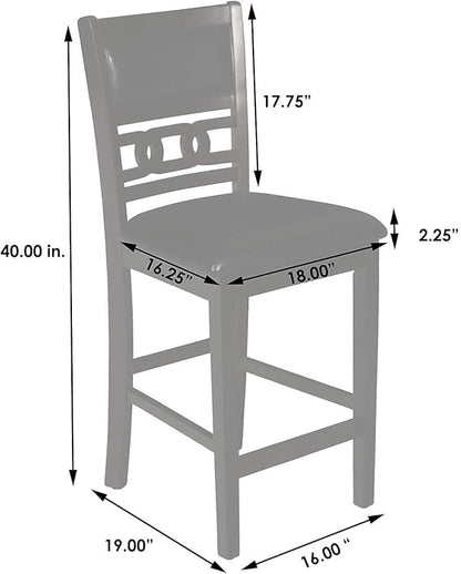 New Classic Furniture Gia 5-Piece Round Counter Height Set with 1 Dining Table and 4 Chairs, 42", Cherry
