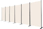 Room Divider, 6 Panel Folding Privacy Screens with Wider Support Feet, 6 Ft Portable Room Partition for Room Separator, 204" W X 71" H, Beige