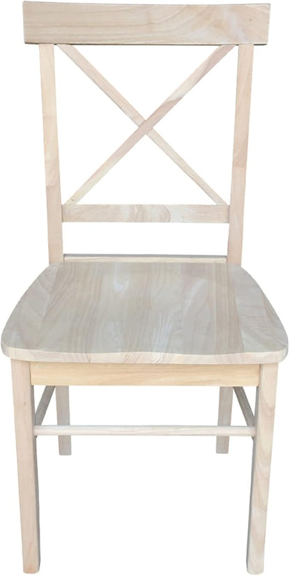 Set of Two X-Back Dining Chairs, Unfinished