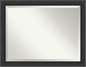 Amanti Art Black Bathroom Mirror for Over Sink, 36x46 Sloped Black Rectangle Vanity Mirror, X-Large Modern Contemporary Frame, Hangs Horizonally and Vertically, Bathroom Wall Decor, Beveled Edge