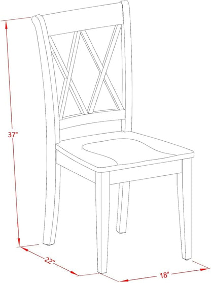 East West Furniture MZCL3-LWH-W 3 Piece Dinette Set for Small Spaces Contains a Rectangle Dining Table with Dropleaf and 2 Dining Chairs, 36x54 Inch, Linen White