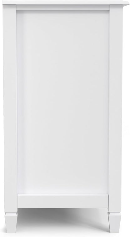 SIMPLIHOME Connaught SOLID WOOD 60 inch Wide Traditional Wide Storage Cabinet Buffet in White for the Living Room, Entryway and Family Room