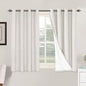 H.VERSAILTEX Primitive Linen Curtains 100% Blackout Curtain Drapes Burlap Fabric Curtains with White Thermal Insulated Liner, Grommet Top Curtains Living Room/Bedroom (2 Panels, 52 x 54 Inch, Ivory)