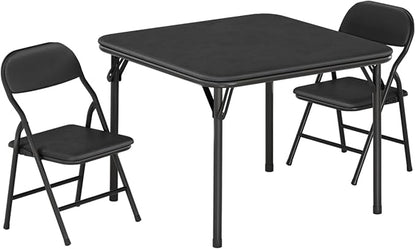 IDEALHOUSE 3 Piece Folding Kids Table and Chairs Set, Children Activity Table and Chairs Set for Dining Room,Daycare,Classrooms