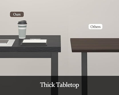 55.1 Inch Small Computer Desk, Home Office Desk, Modern Table for 2 Person Kids Student Gaming Computer Desk, Simple Office Table for Work,Craft,Writing,Studying, Etc., Black.