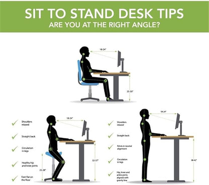 Bush Furniture Energize 55W x 24D Electric Height Adjustable Standing Desk in Basic White, Ergonomic Sit-Stand Computer Table for Home Office