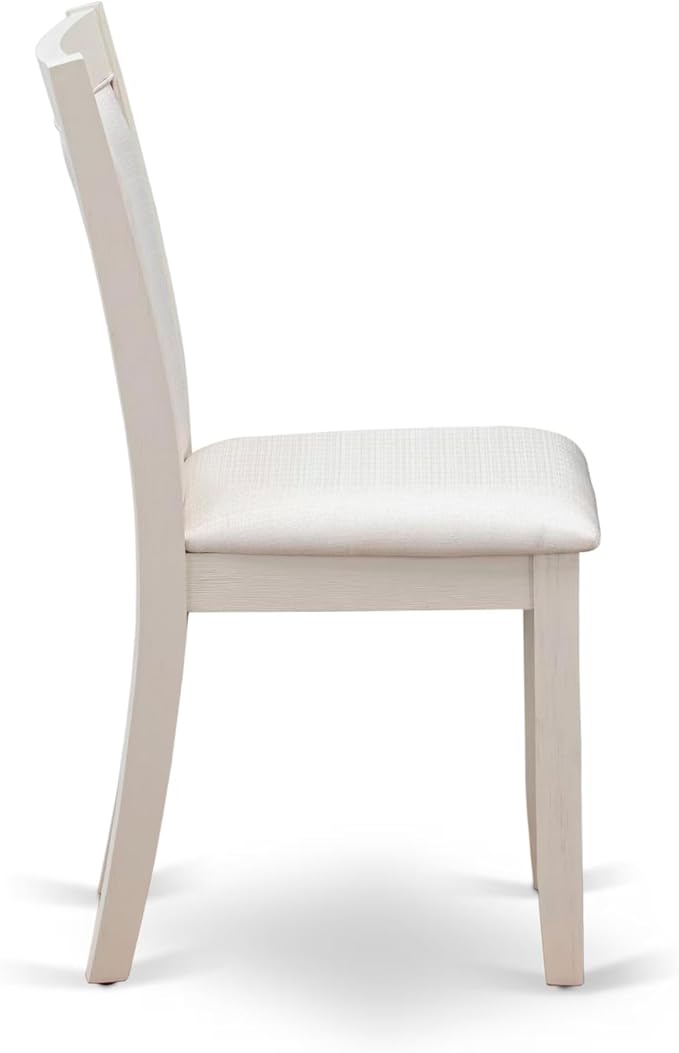 East West Furniture V097MZ001-9 9 Piece Modern Dining Table Set Includes a Rectangle Wooden Table with V-Legs and 8 Cream Linen Fabric Upholstered Parson Chairs, 40x72 Inch, Multi-Color