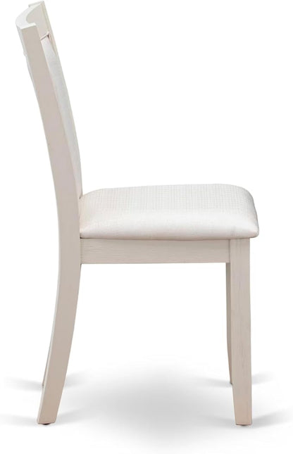East West Furniture V097MZ001-9 9 Piece Modern Dining Table Set Includes a Rectangle Wooden Table with V-Legs and 8 Cream Linen Fabric Upholstered Parson Chairs, 40x72 Inch, Multi-Color