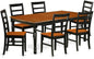 East West Furniture DOPF7-BCH-W 7 Piece Kitchen Table & Chairs Set Consist of a Rectangle Dining Room Table with Butterfly Leaf and 6 Solid Wood Seat Chairs, 42x78 Inch, Black & Cherry