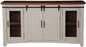 Martin Svensson Home Rustic 65” Solid Wood TV Stand with Storage, White and Aged Distressed Pine