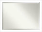Amanti Art White Bathroom Mirror for Over Sink, 34x44 Wedge White Rectangle Vanity Mirror, X-Large Modern Contemporary Frame, Hangs Horizonally and Vertically, Bathroom Wall Decor, Beveled Edge