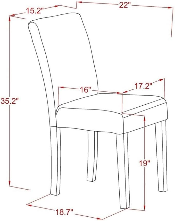 East West Furniture X077AB264-5 5 Piece Modern Dining Table Set Includes a Rectangle Wooden Table with X-Legs and 4 White Faux Leather Parsons Dining Chairs, 40x72 Inch, Multi-Color