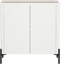 Manhattan Comfort Abbey Accent Cabinet with Doors, Tray Top Design and Adjustable Shelves, Sleek Modern Storage Furniture for Dining Area, Living Room, Bedroom, Entryway, Maple and Off White