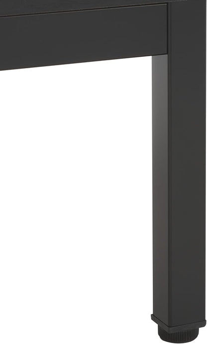SAFAVIEH Lylia TV Stand for up to 55" Flatscreen – Black with Black Legs & Gold Handle, 1 Sliding Door, 1 Open Shelf, Entertainment Media Console (MED9617B)