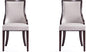 Manhattan Comfort Grand Avenue Faux Leather Dining Chairs, Parsons Accent Furniture with Padded Wingback Seat and Solid Beech Wood Frame, Set of 2, Light Grey