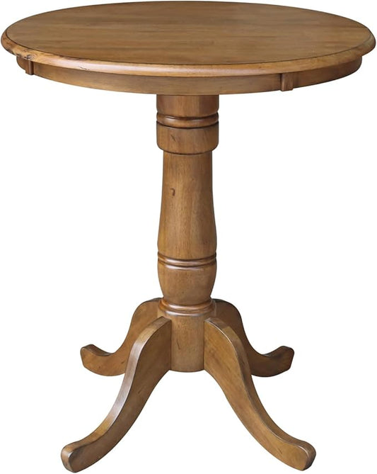 Whitewood Industries International Concepts Round Top Pedestal Table, Pecan
