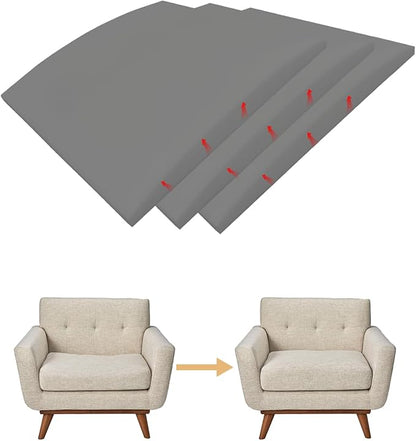 Couch Cushion Support, 20" x 20" Sofa Cushion Support for Sagging Seat, High Density Replacement Foam Insert for Sagging Couches, Loveseat, Furniture (Grey-3 pcs)